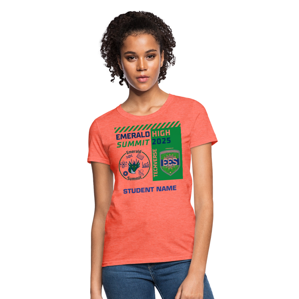 Ladie's Cut Customizable Techverse TShirt - heather coral