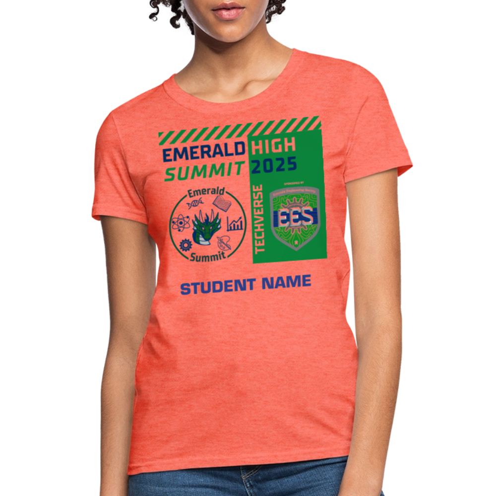 Ladie's Cut Customizable Techverse TShirt - heather coral