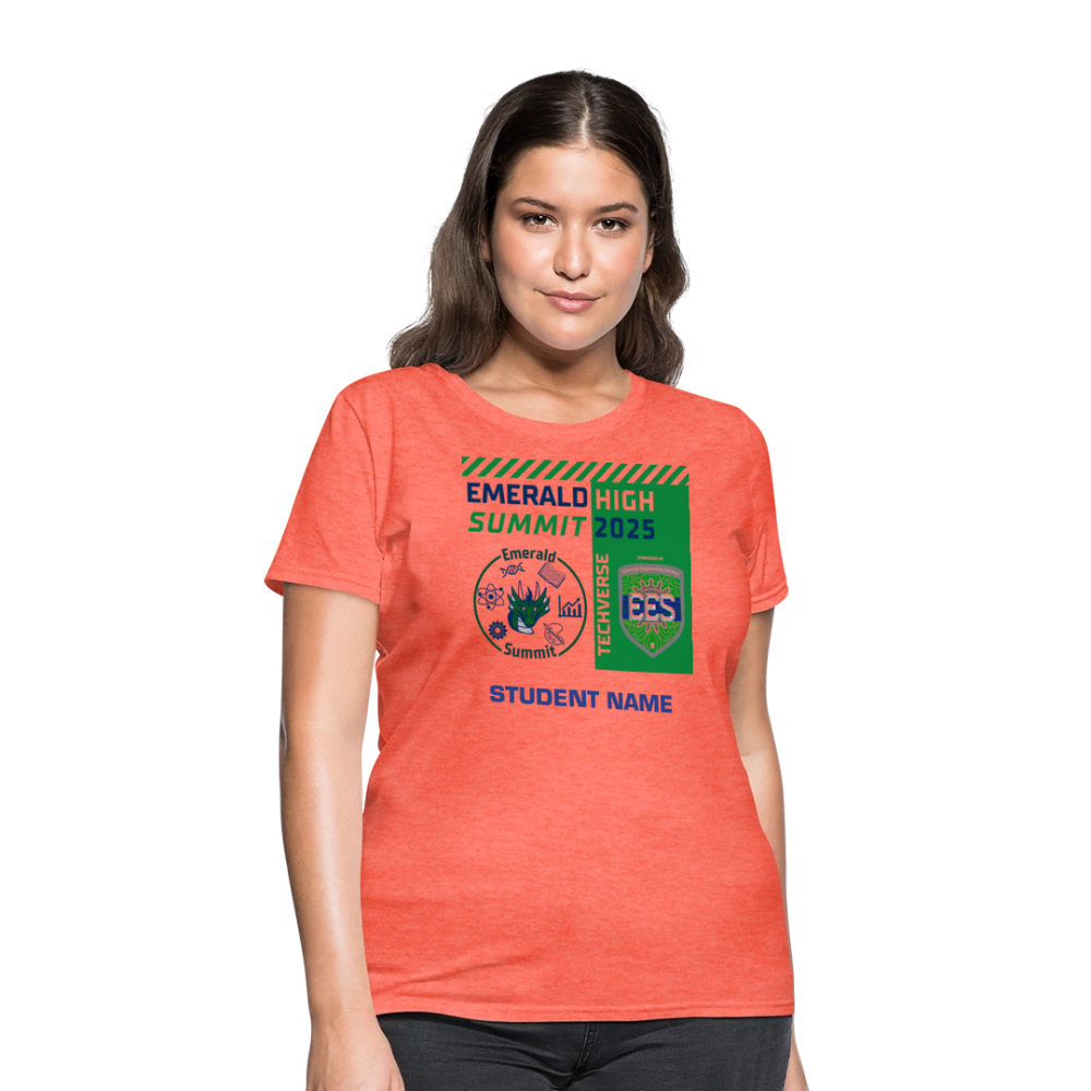 Ladie's Cut Customizable Techverse TShirt - heather coral