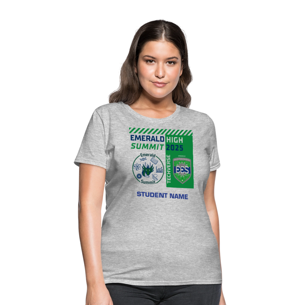 Ladie's Cut Customizable Techverse TShirt - heather gray