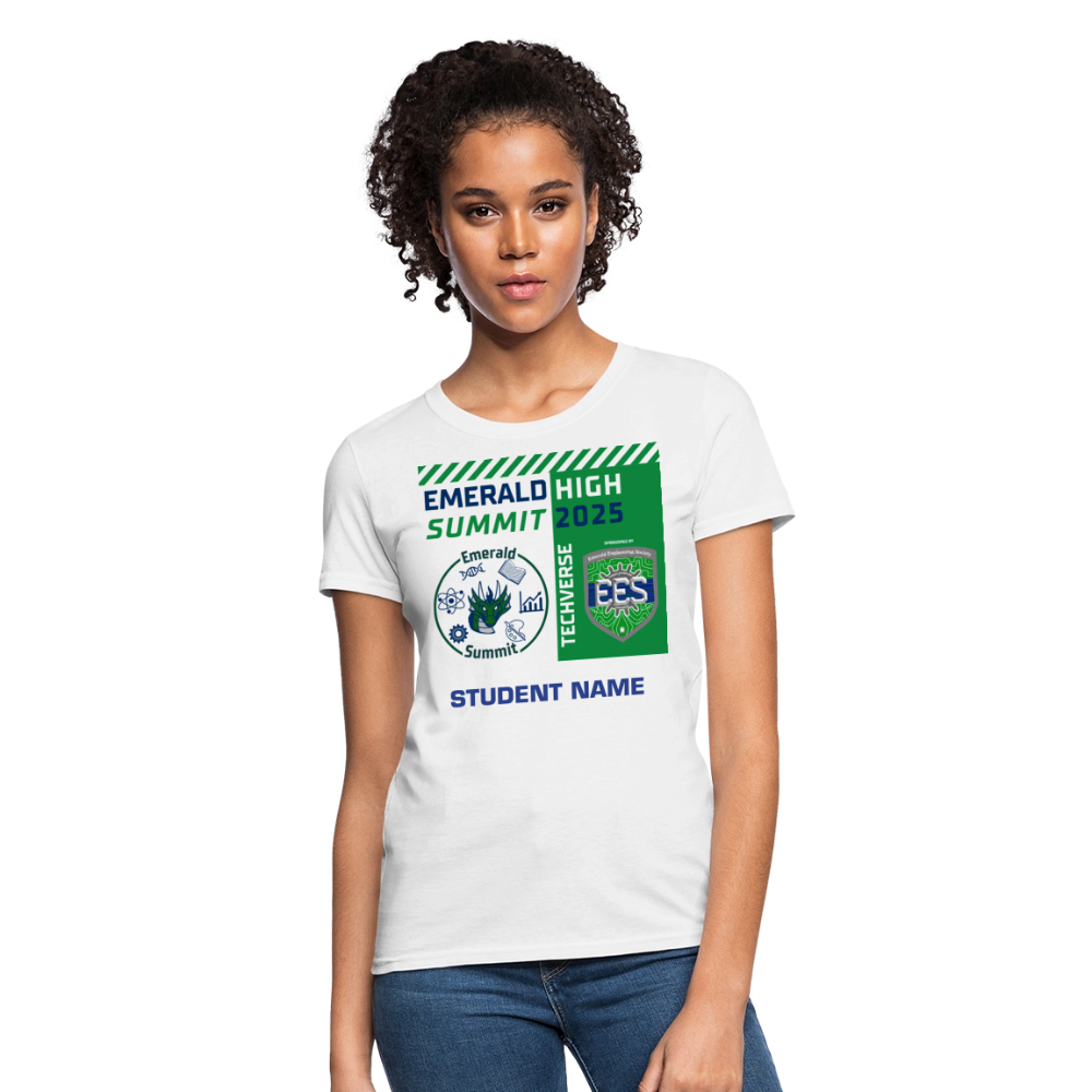 Ladie's Cut Customizable Techverse TShirt - white