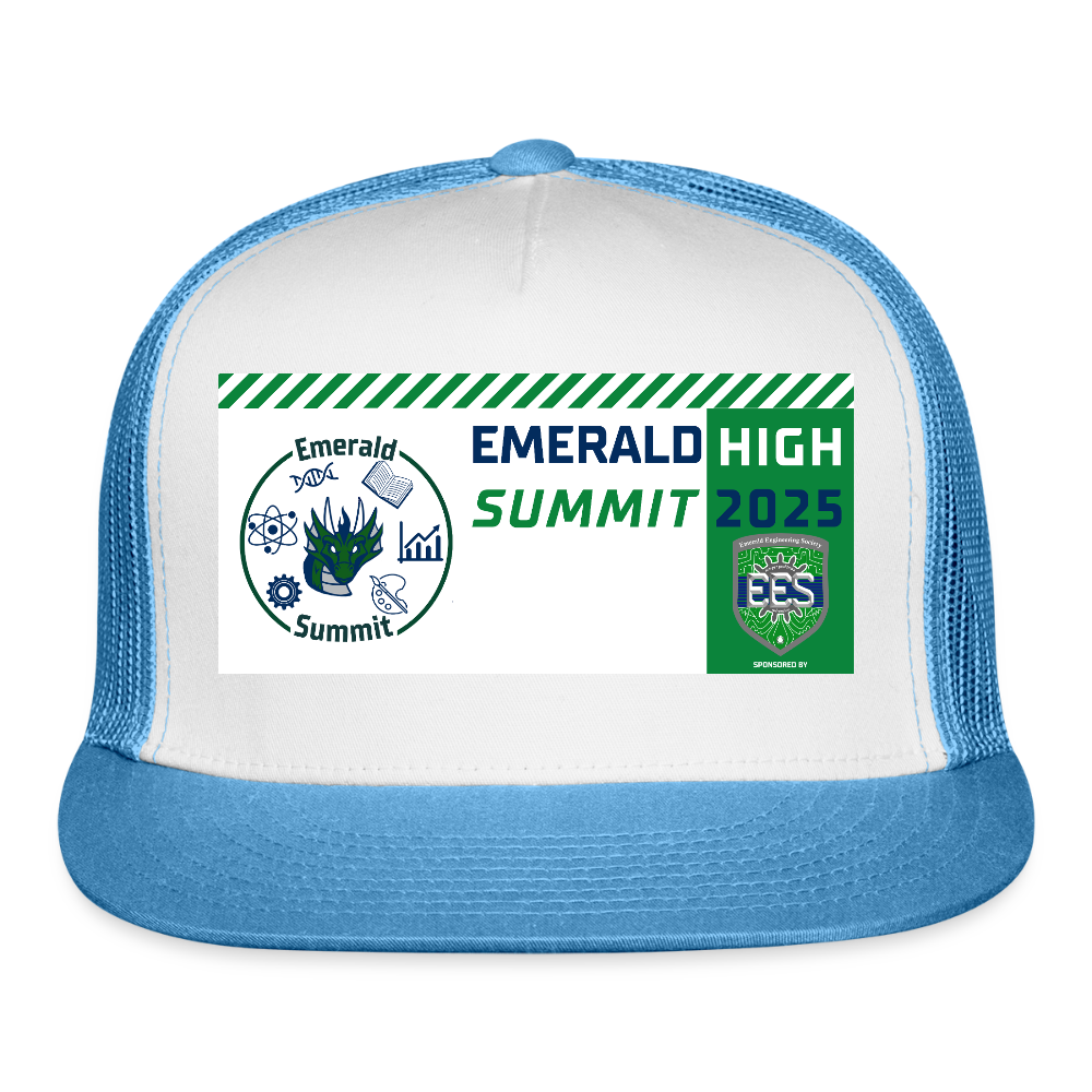 Customizable Summit Trucker Hat - white/blue