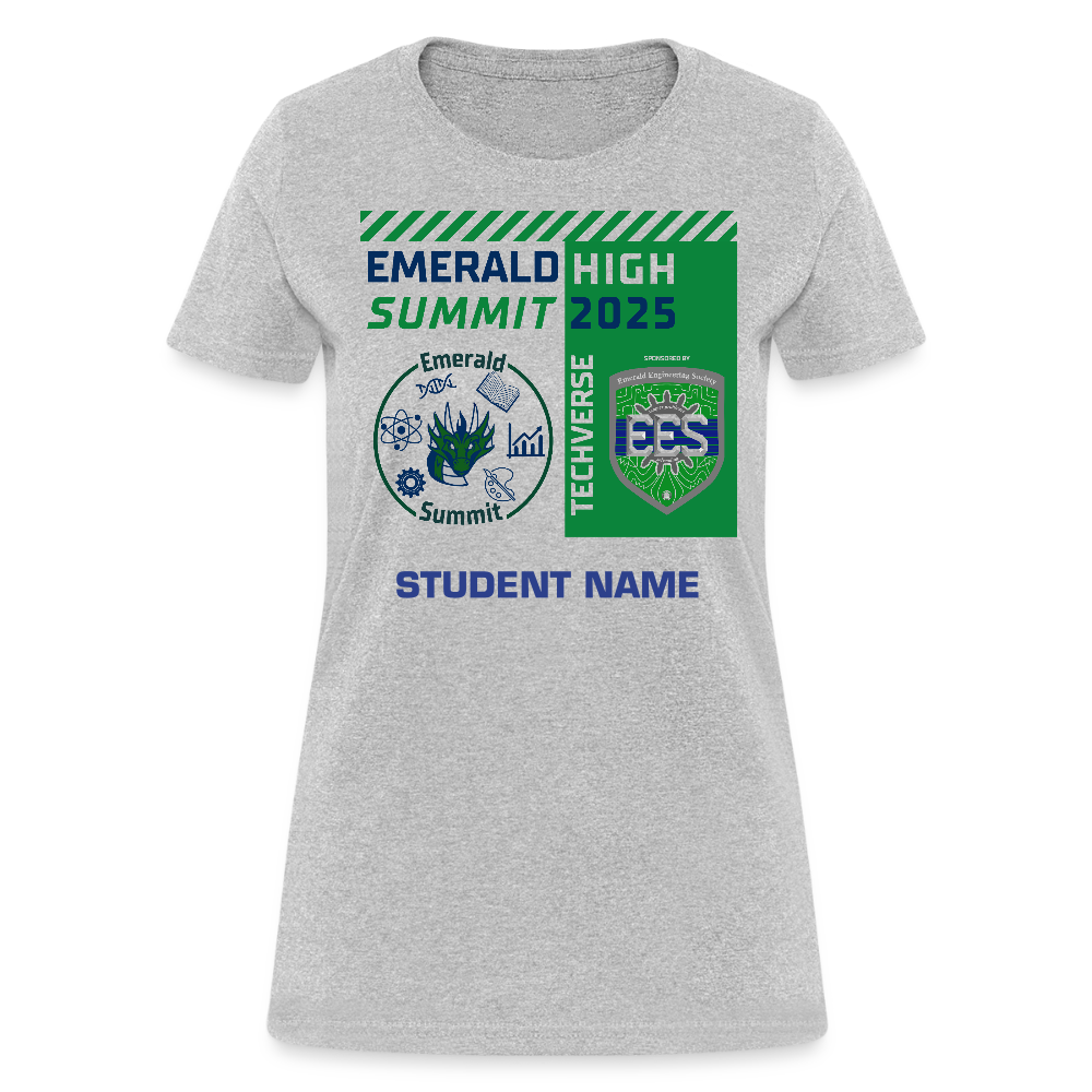 Ladie's Cut Customizable Techverse TShirt - heather gray