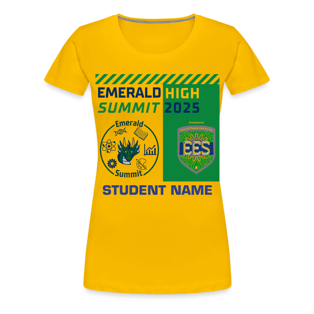 Customizable Ladie's Cut Summit t Shirt - sun yellow