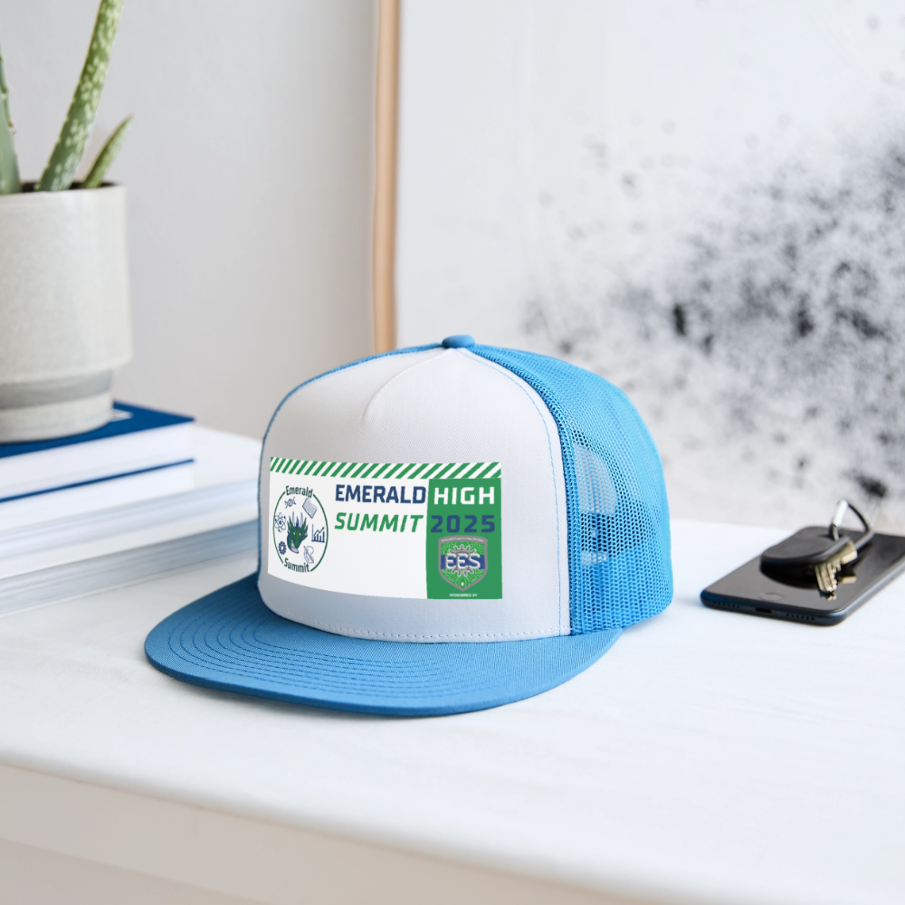 Customizable Summit Trucker Hat - white/blue