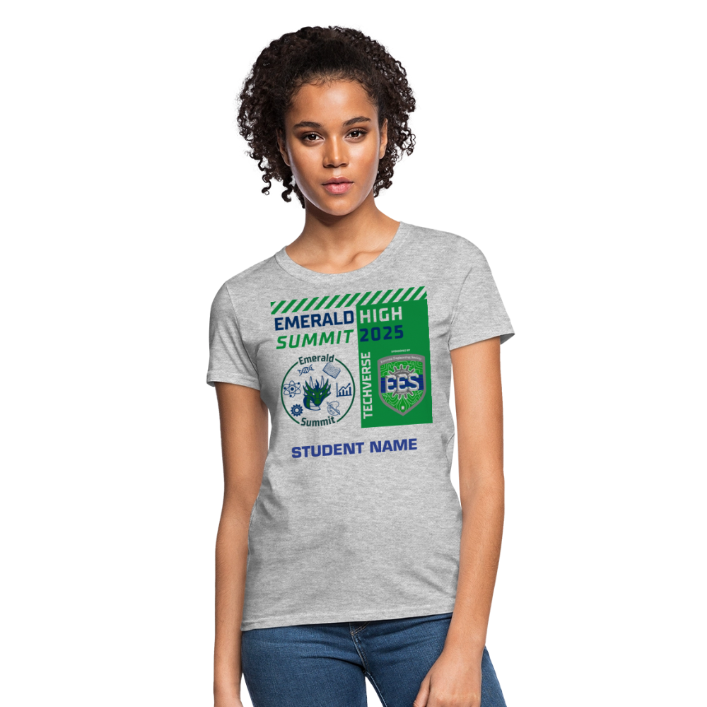 Ladie's Cut Customizable Techverse TShirt - heather gray