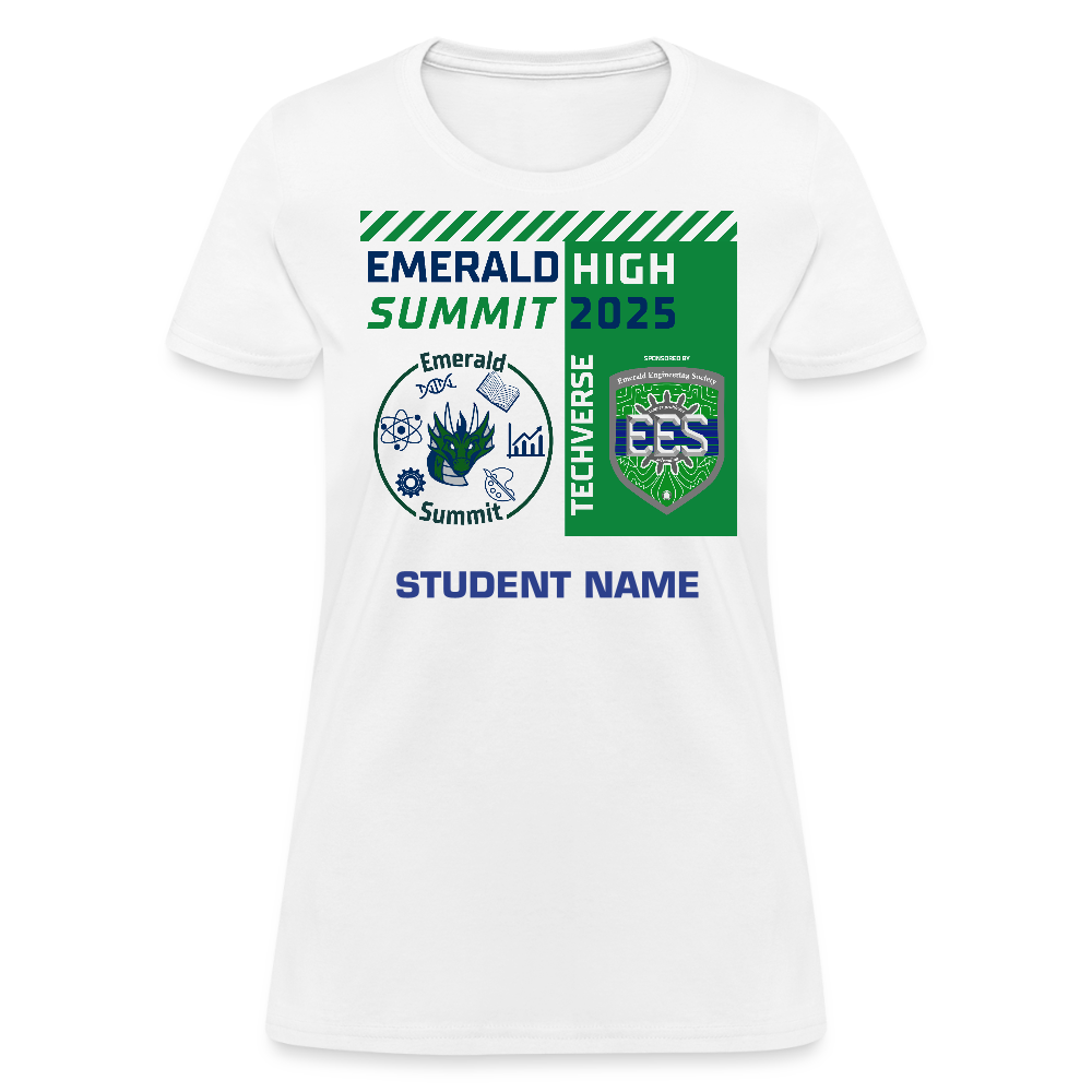 Ladie's Cut Customizable Techverse TShirt - white