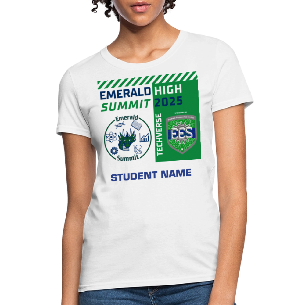 Ladie's Cut Customizable Techverse TShirt - white