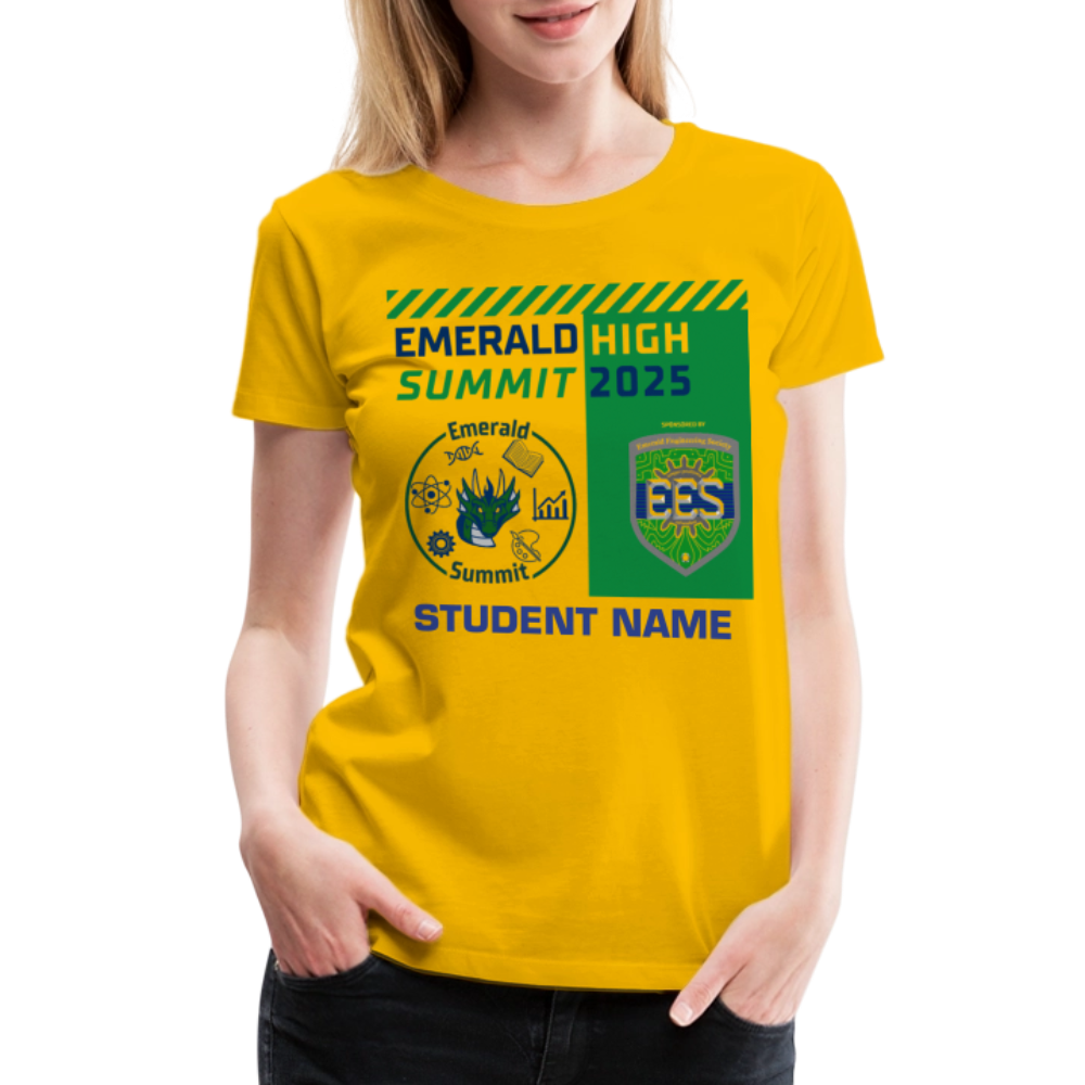 Customizable Ladie's Cut Summit t Shirt - sun yellow