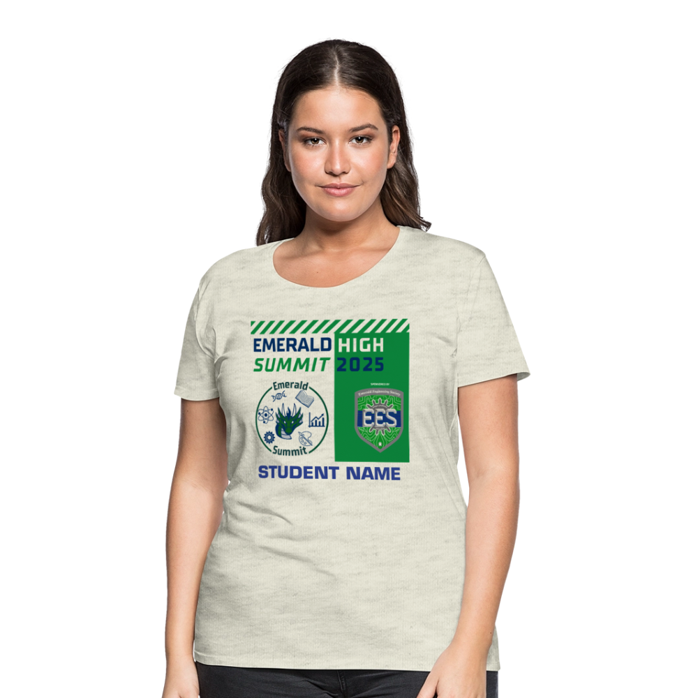 Customizable Ladie's Cut Summit t Shirt - heather oatmeal