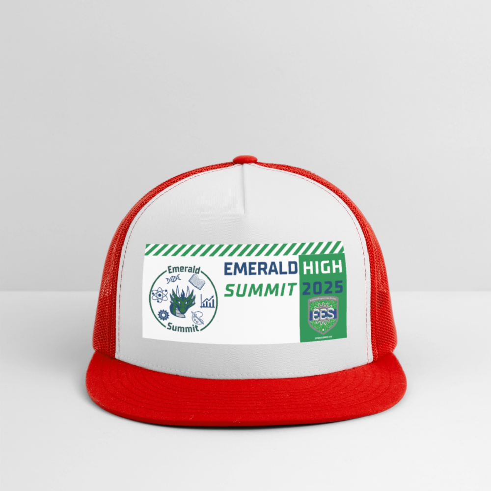 Customizable Summit Trucker Hat - white/red
