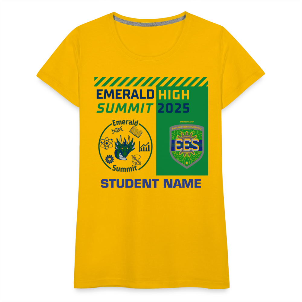 Customizable Ladie's Cut Summit t Shirt - sun yellow