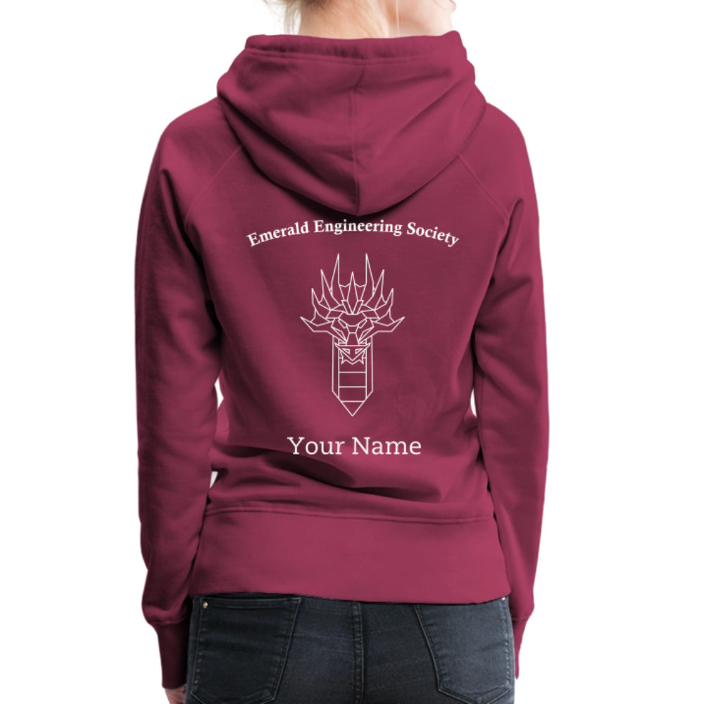 EES Ladies Cut Hoodie - burgundy