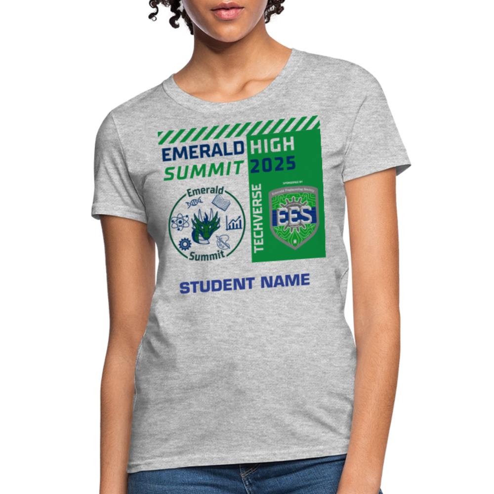 Ladie's Cut Customizable Techverse TShirt - heather gray