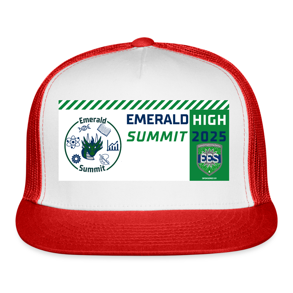 Customizable Summit Trucker Hat - white/red
