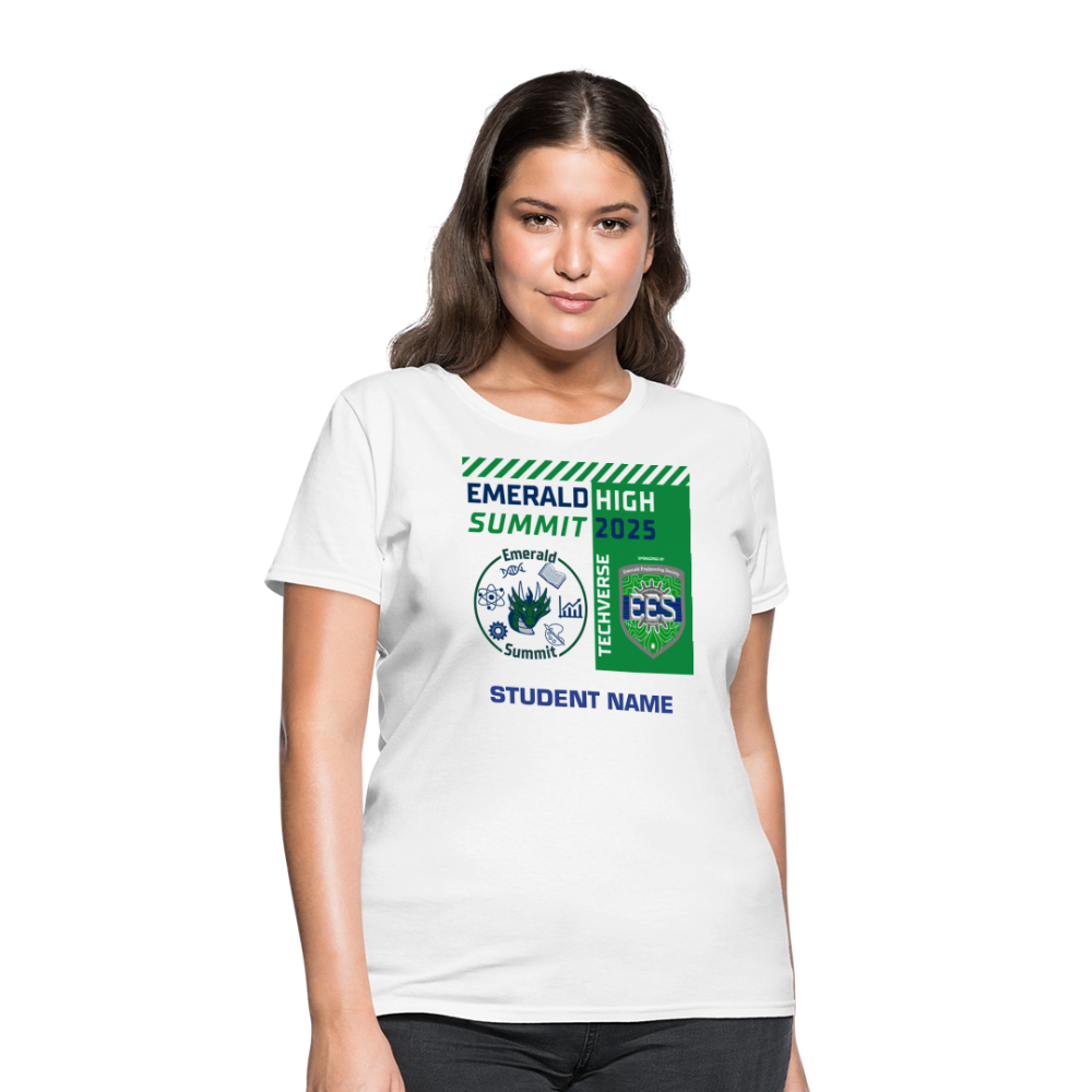 Ladie's Cut Customizable Techverse TShirt - white