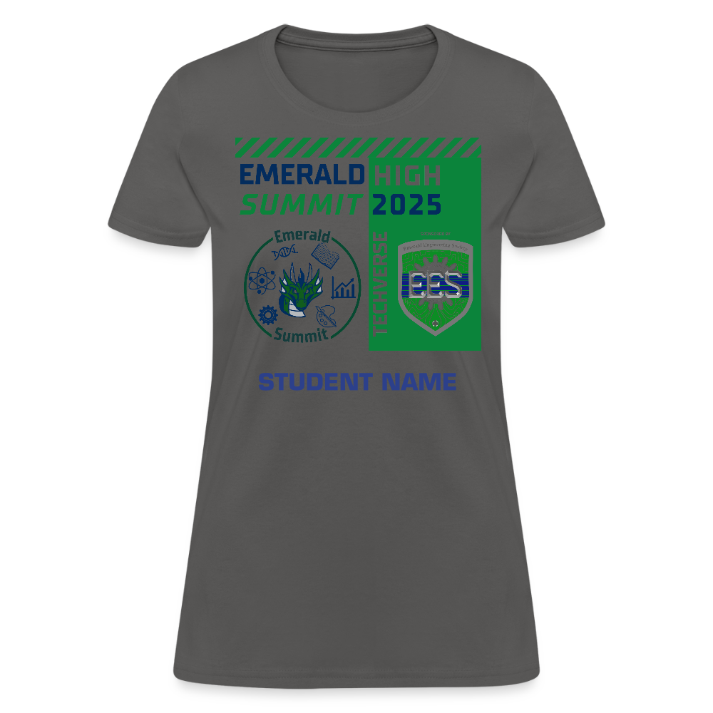 Ladie's Cut Customizable Techverse TShirt - charcoal