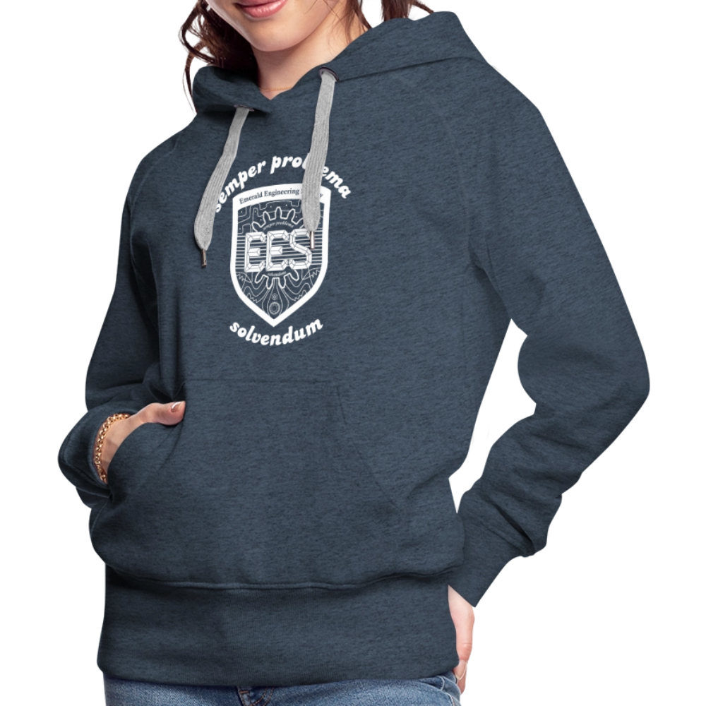 EES Ladies Cut Hoodie - heather denim
