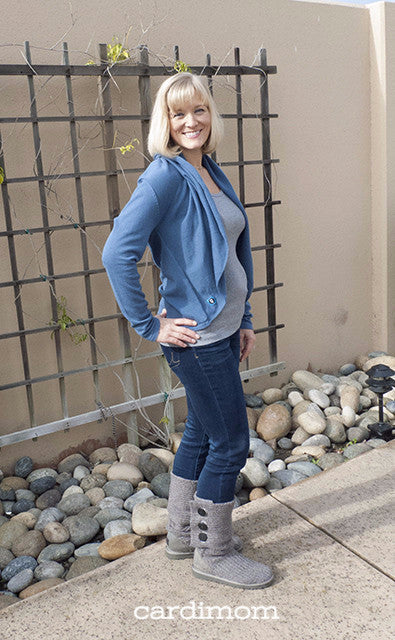 Stone blue Cardimom in cardigan mode