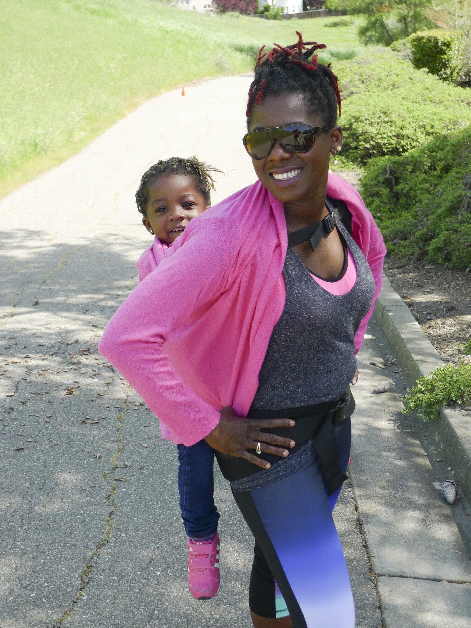 Pink babywearing sweater