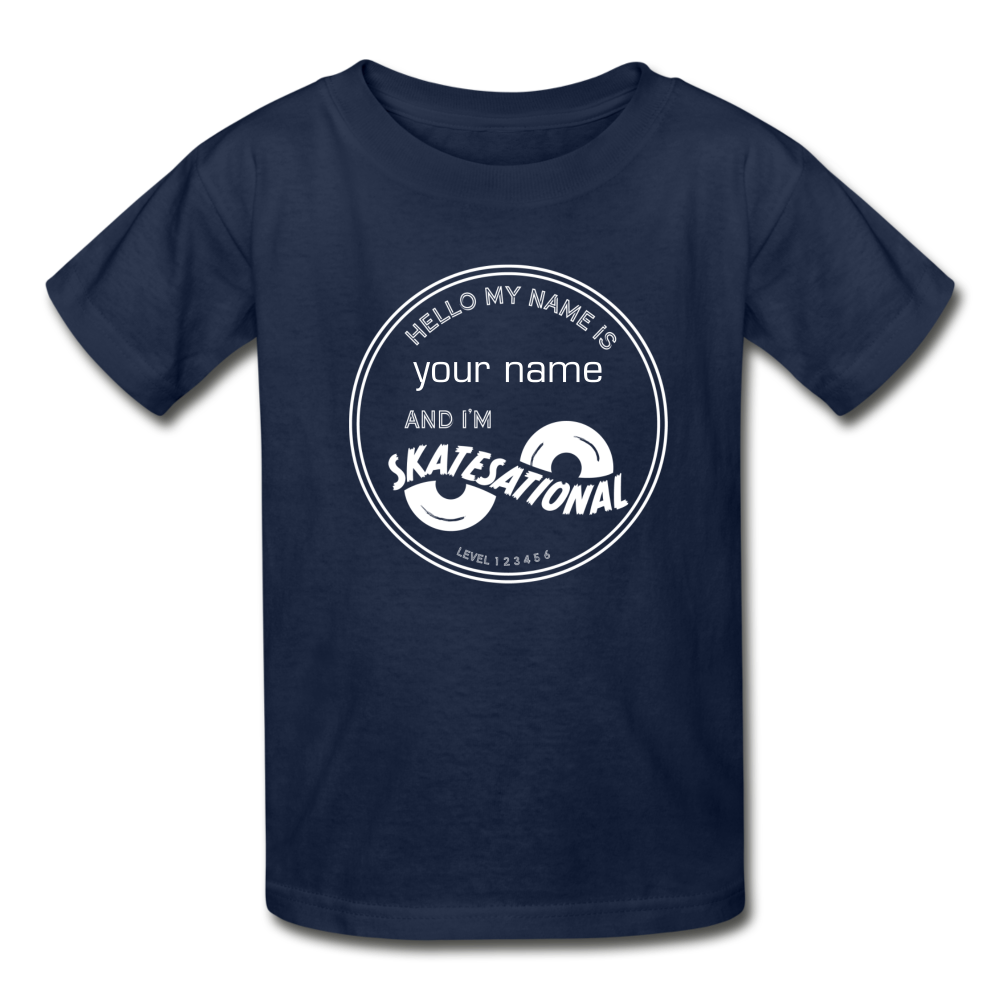 Kids Skatesational Tee Shirt - Customizable - free shipping - navy