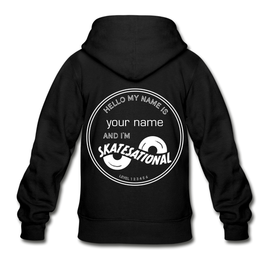 Youth Zip Hoodie - Customizable - ships free - black