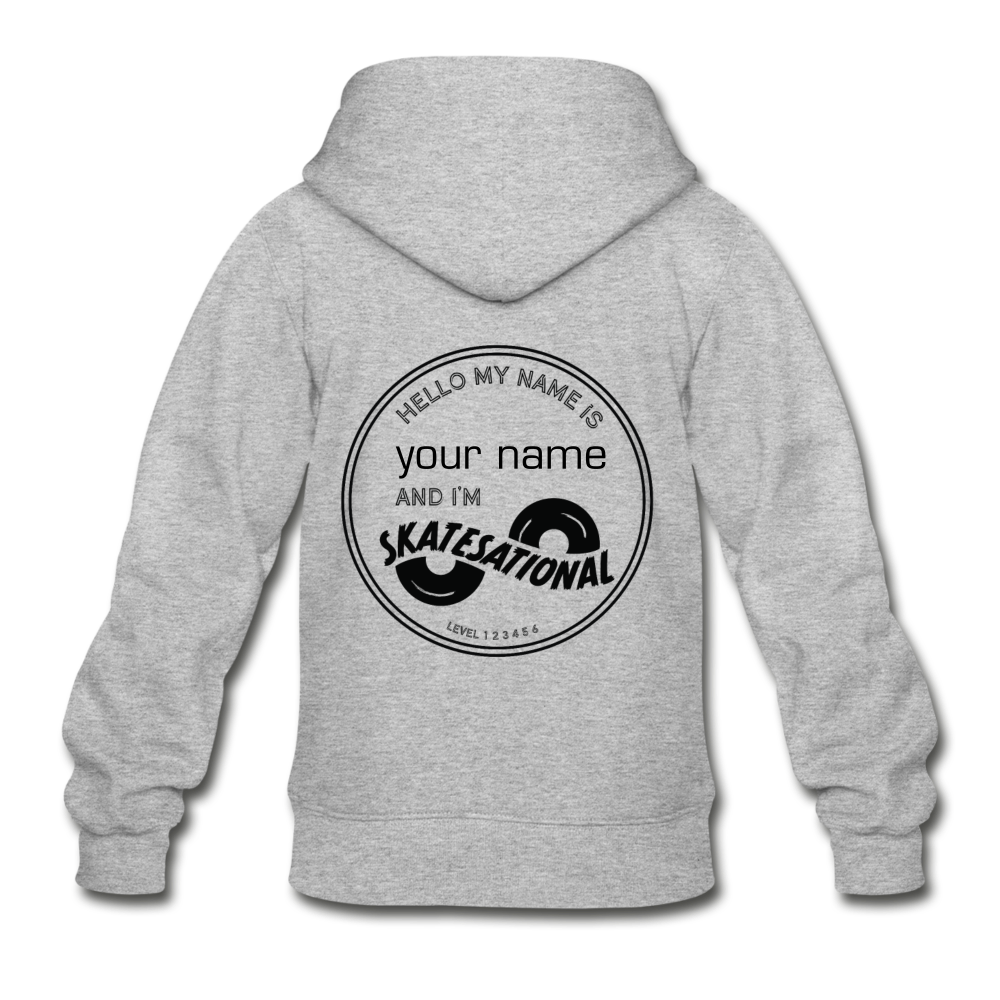 Light - customizable - Youth zip hoodie - FREE SHIPPING - heather gray