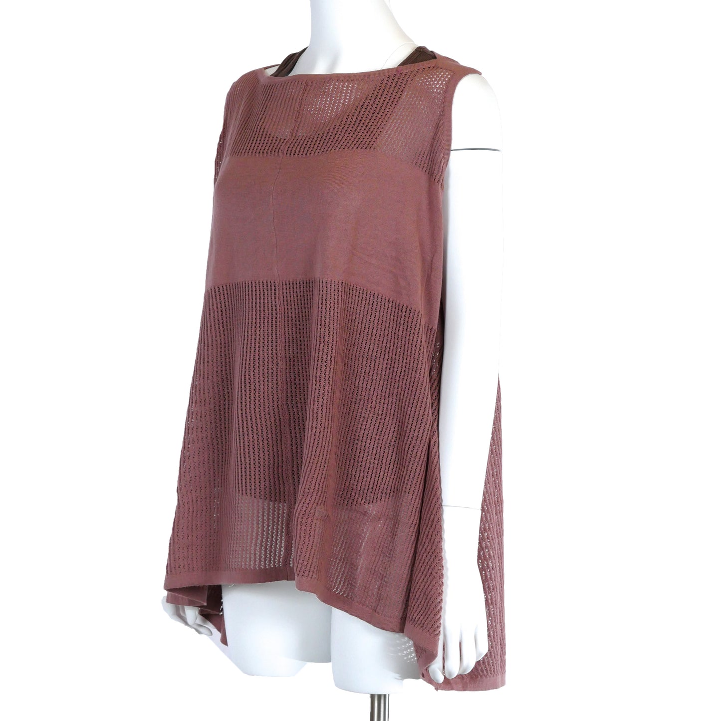 Sleeveless poncho in Dusty Rose