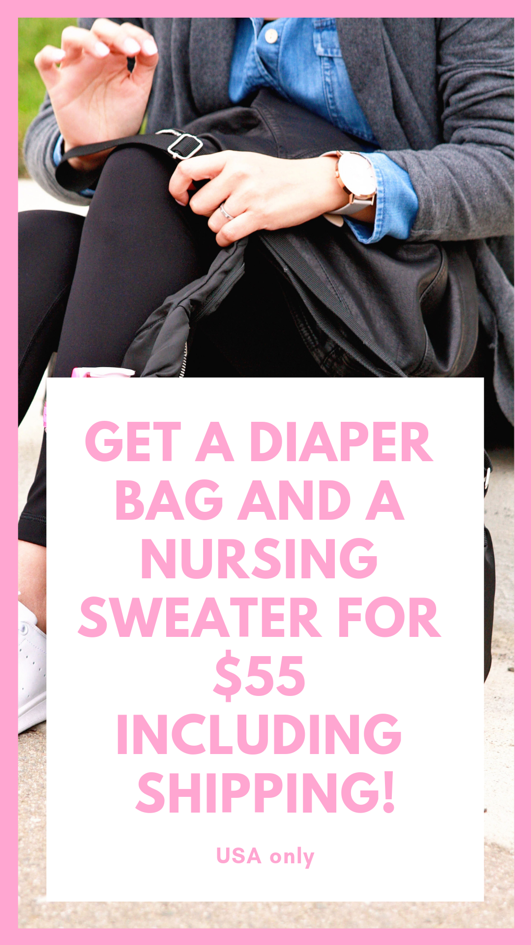 Get a diaper bag and a nursing sweater for $55 including shipping!