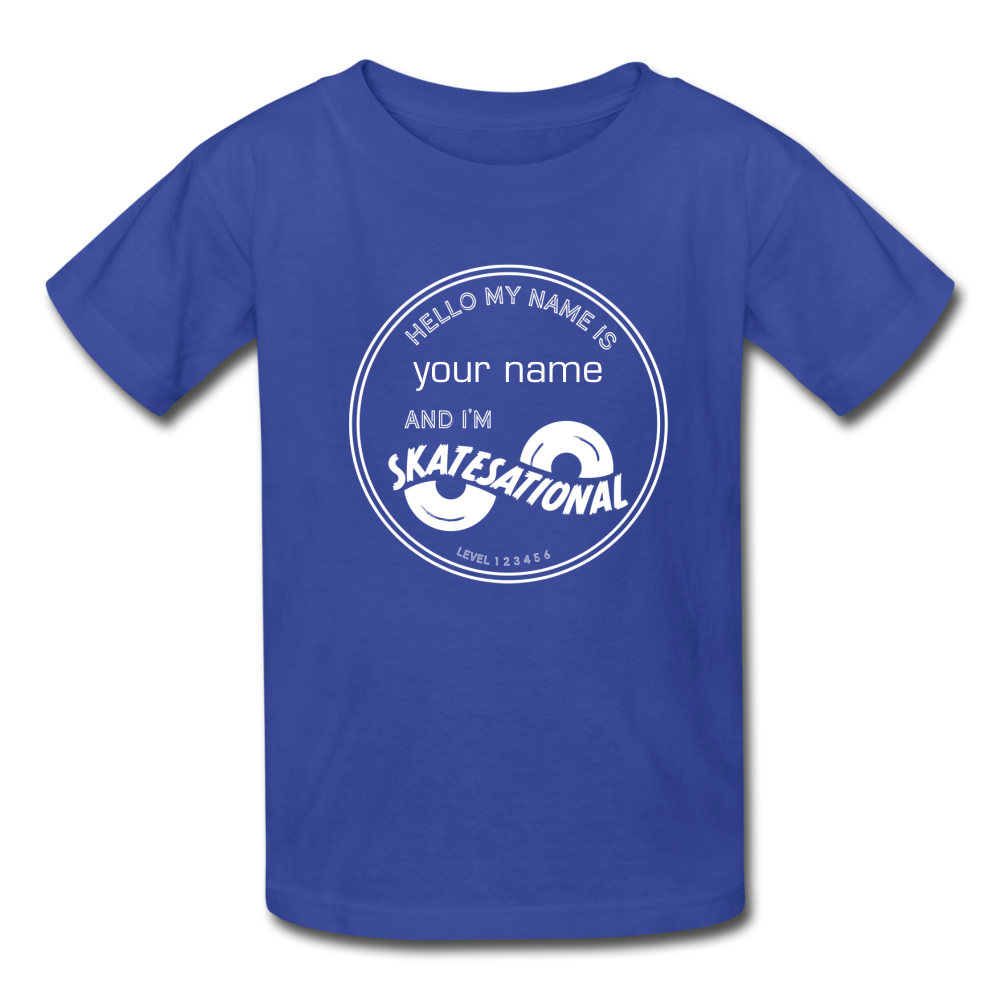 Kids Skatesational Tee Shirt - Customizable - free shipping - royal blue
