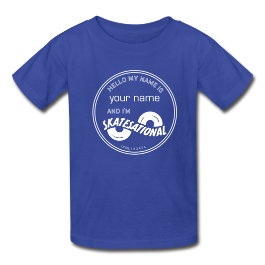 Kids Skatesational Tee Shirt - Customizable - free shipping - royal blue