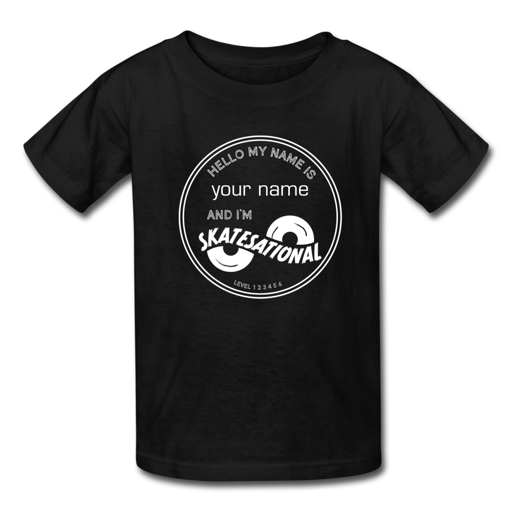 Kids Skatesational Tee Shirt - Customizable - free shipping - black