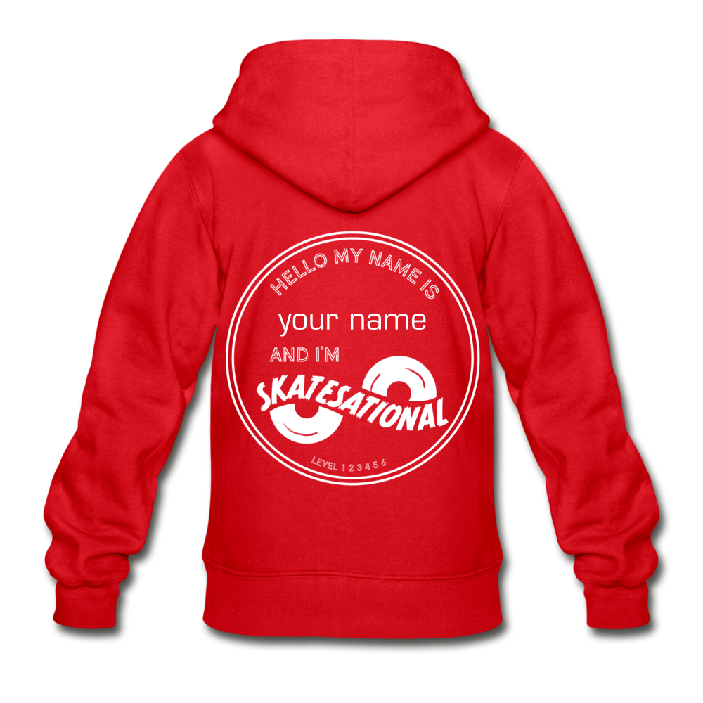 Youth Zip Hoodie - Customizable - ships free - red