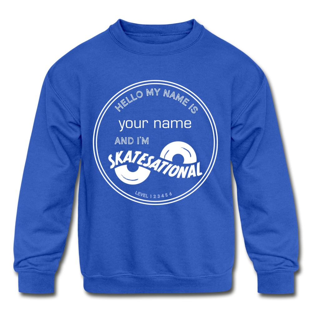 Kids' Crewneck Sweatshirt - customizable - ships free - royal blue