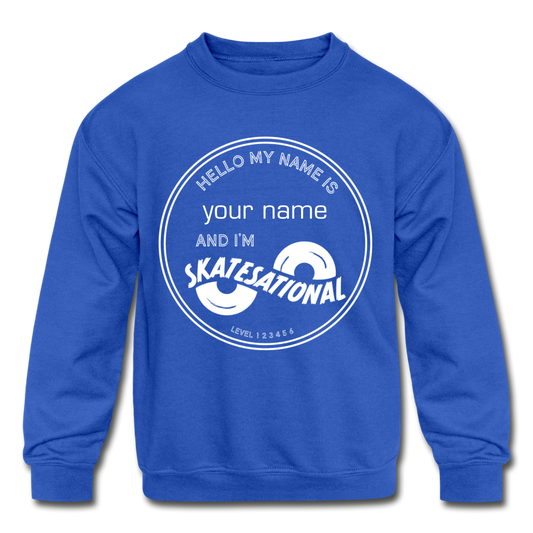 Kids' Crewneck Sweatshirt - customizable - ships free - royal blue
